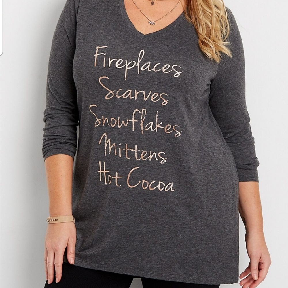 Maurices Plus Size Tunic with Rose Goldtone Size 4